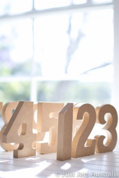 12cm unpainted table numbers - Set of 1-30